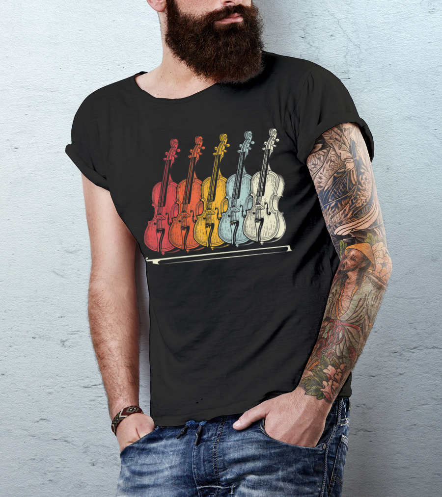 Classic Cello Rainbow Musical Instrument T-Shirt