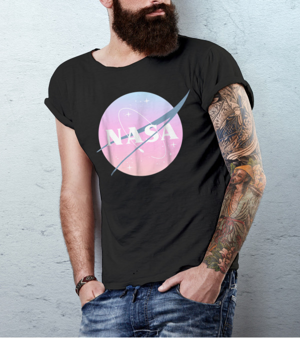 NASA Logo Pastel Rainbow Circle T-Shirt