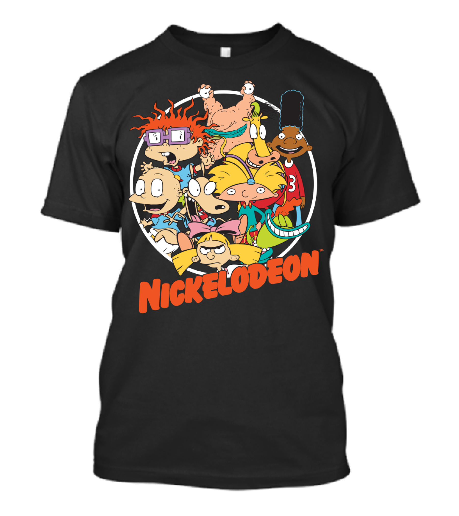 Nickelodeon 90s Characters Rugrats Hey Arnold Rocko Gerald Retro Throwback T-Shirt
