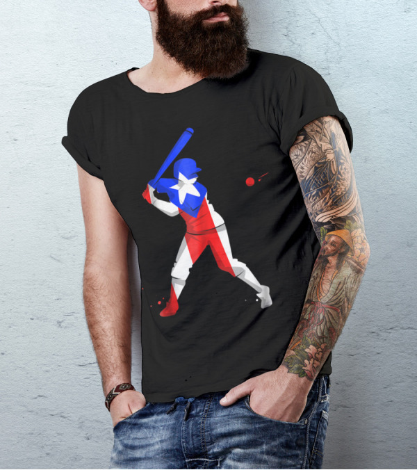 Puerto Rico Baseball Puerto Rican Flag Batter Nuyori T-Shirt