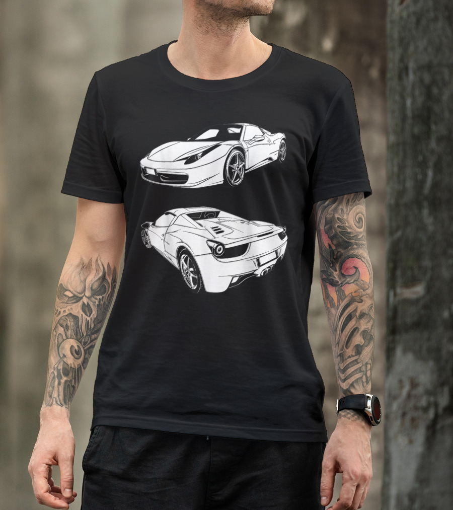 Italian Classic Car Super Cars Ferrari Street Drag T-Shirt