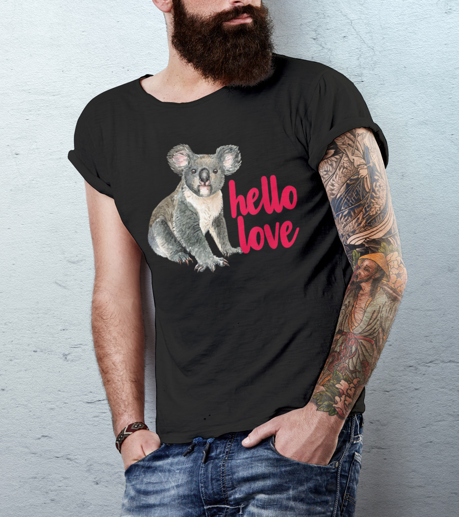 Hello Love Koala Bear For Animal Lover T-Shirt