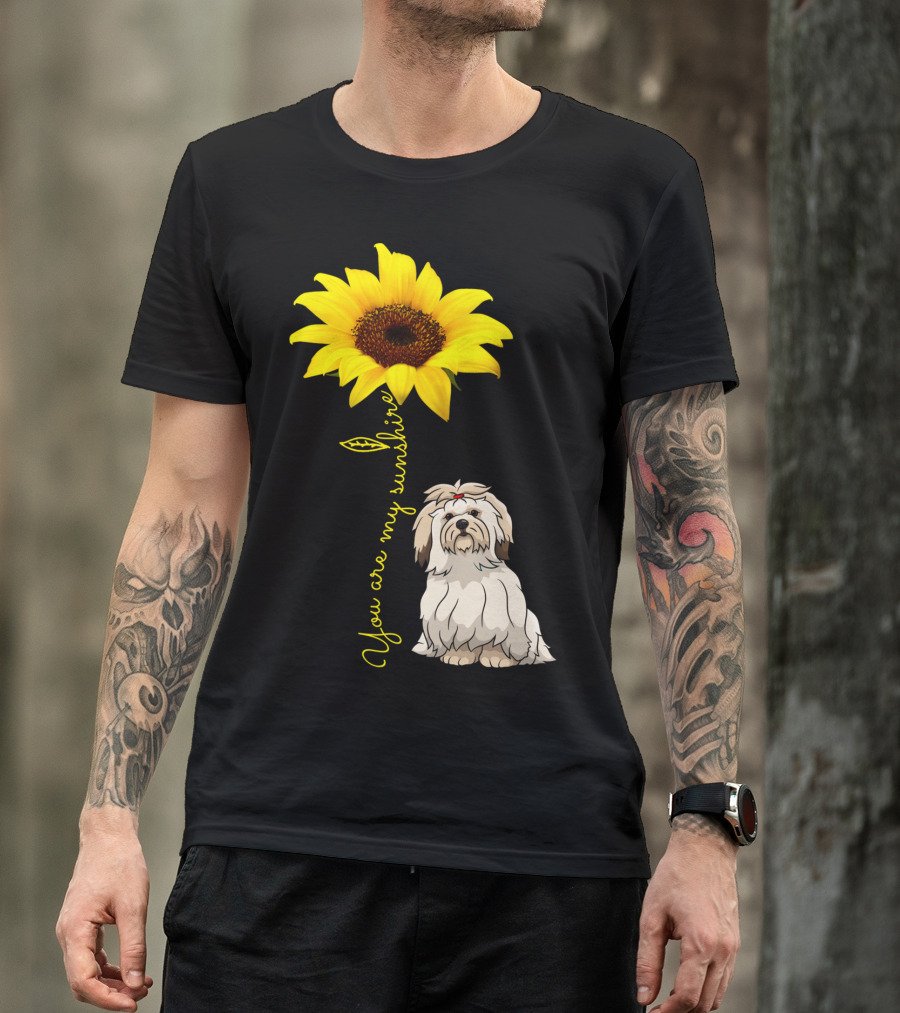 Lhasa Apso Mom You Are My Sunshine Sunflower T-Shirt