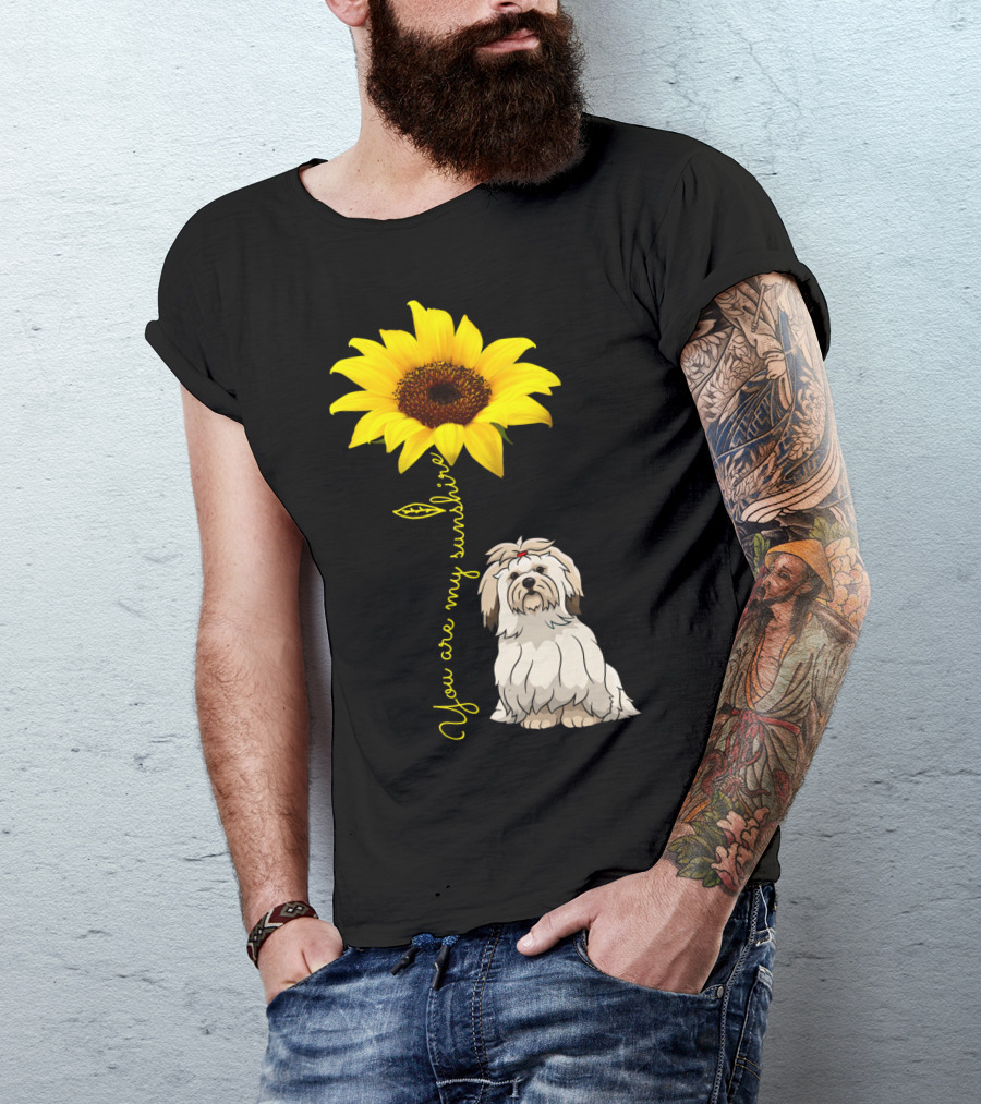 Lhasa Apso Mom You Are My Sunshine Sunflower T-Shirt
