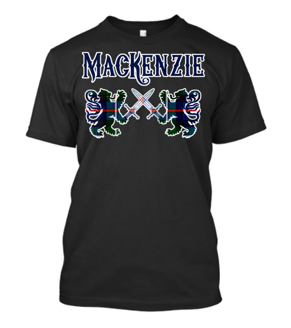 Mackenzie Clan Scottish Lion Tartan Swords Family Name T-Shirt