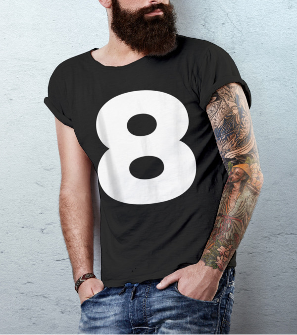 Number 8 Jersey Style Sport Team Fan Group T-Shirt