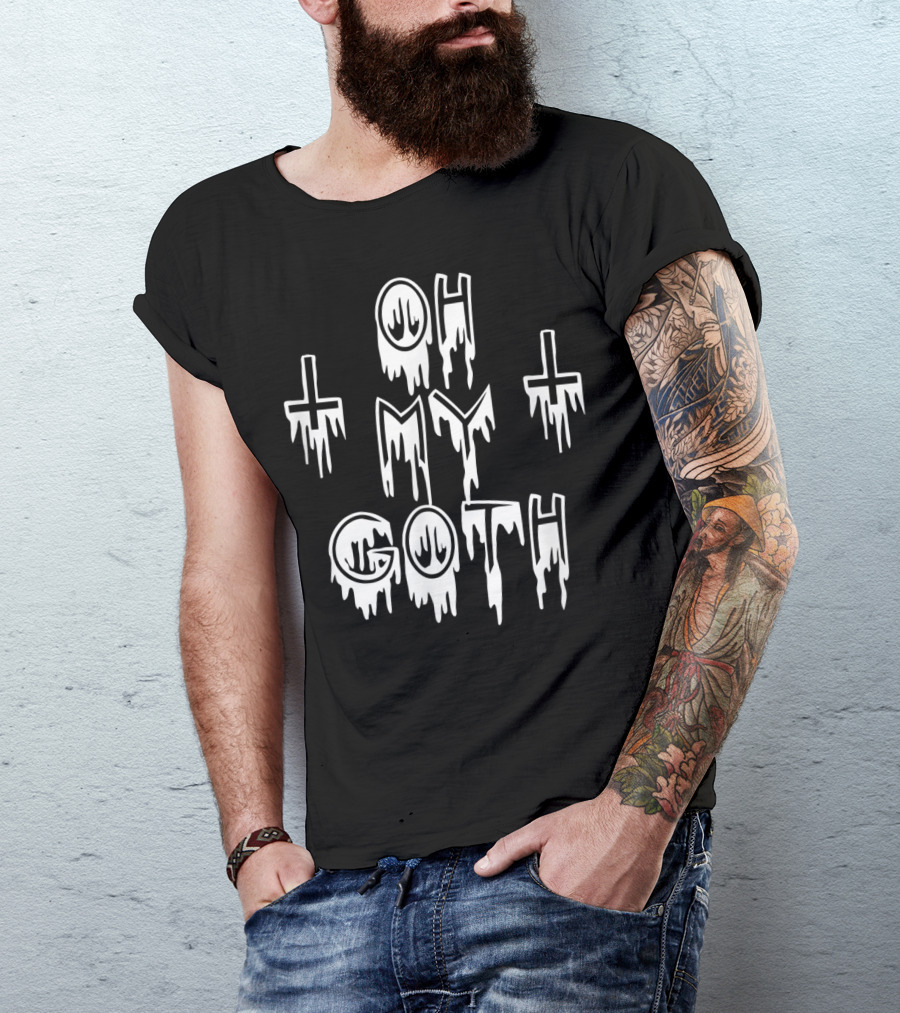Oh My Goth Gothic Emo Pastel Goth Dripping Crosses T-Shirt