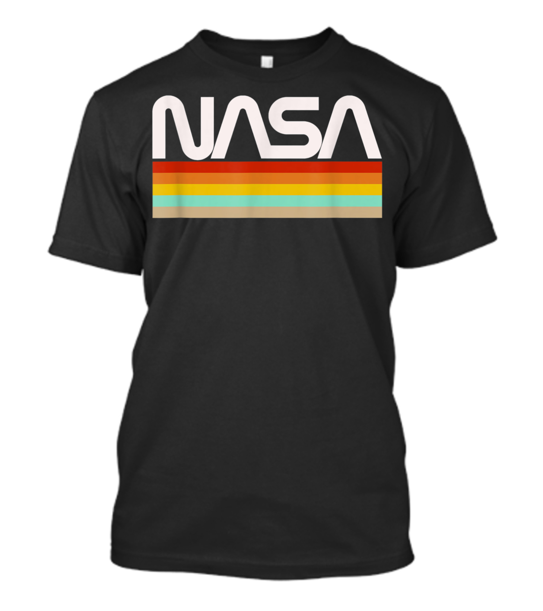 NASA Retro Worm Logo Vintage Stripes T-Shirt