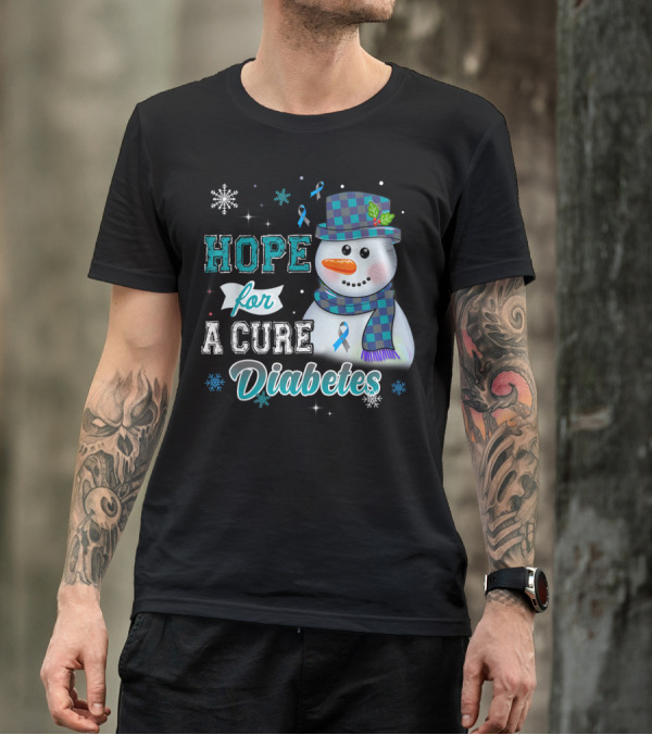 HOPE FOR A CURE DIABETES Snowman T-Shirt