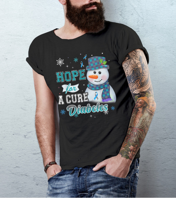 HOPE FOR A CURE DIABETES Snowman T-Shirt