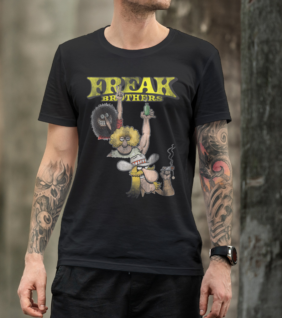 Freak Brothers Peace Bottle Cigar Duo T-Shirt