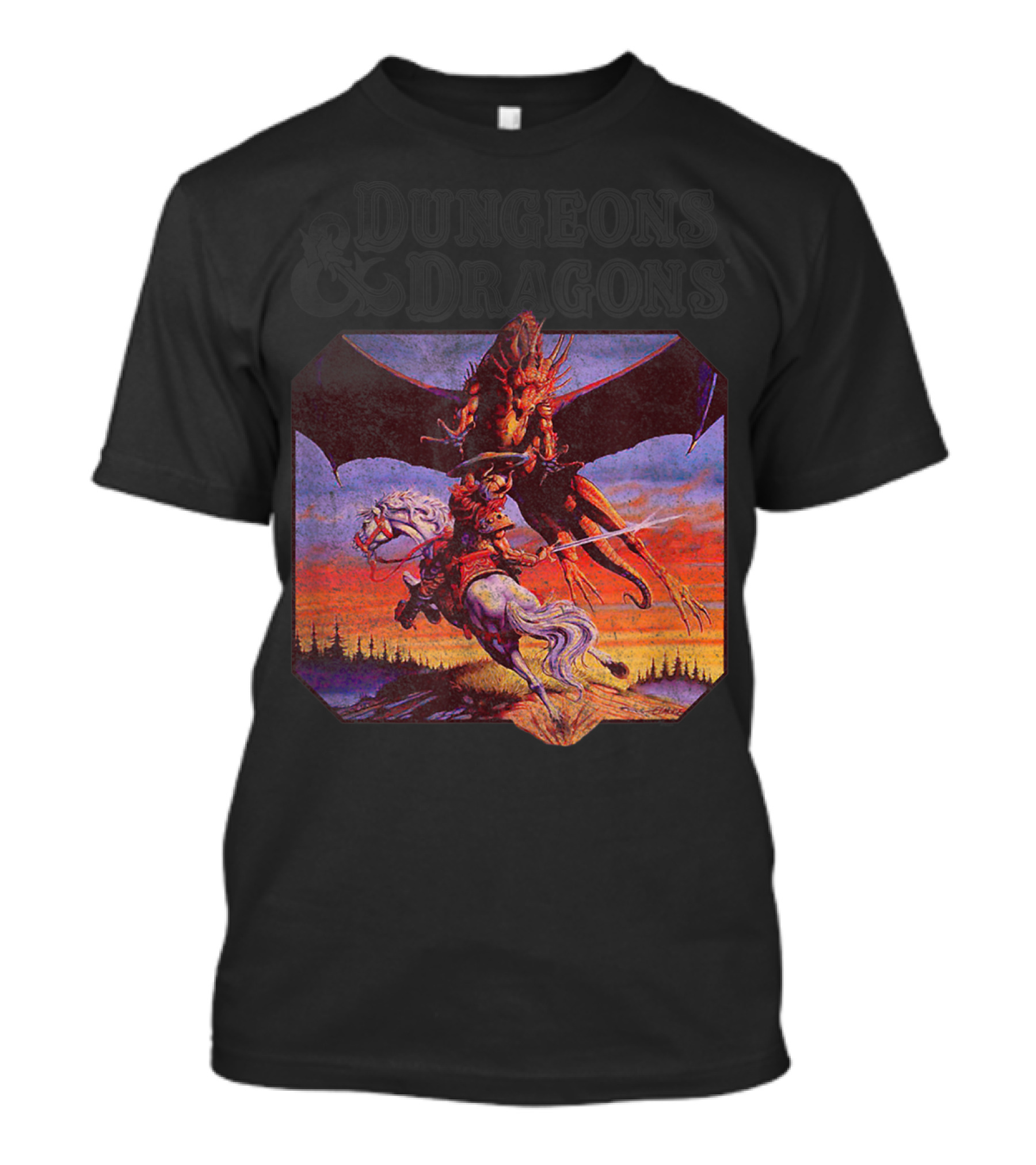 Dungeons And Dragons Classic Expert Rules Knight With Dragon T-Shirt
