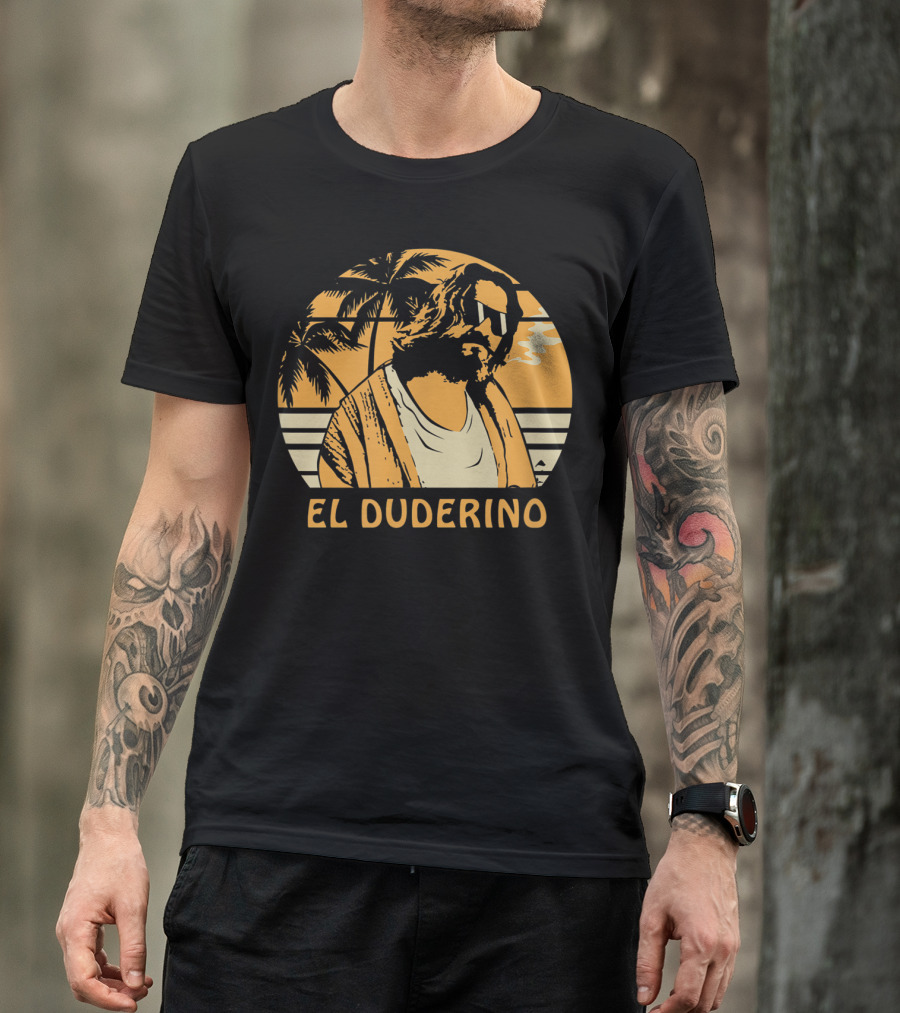 El Duderino Classic Vintage Movie Tropical Sunset Palm Trees T-Shirt