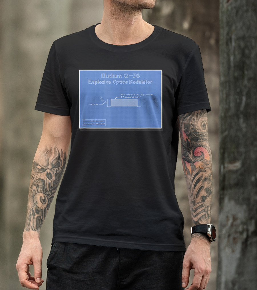 Illudium Q-36 Explosive Space Modulator Blueprint Marvin Plan T-Shirt