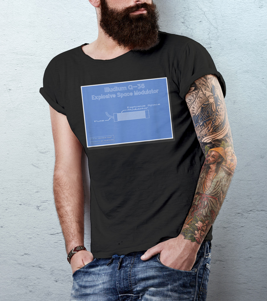 Illudium Q-36 Explosive Space Modulator Blueprint Marvin Plan T-Shirt