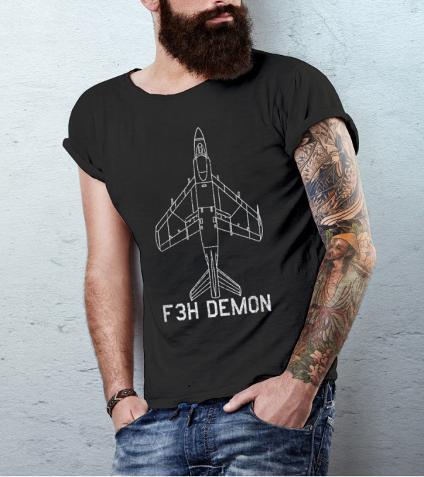 F3H Demon Jet Fighter Plane Classic USA Navy Aviation T-Shirt