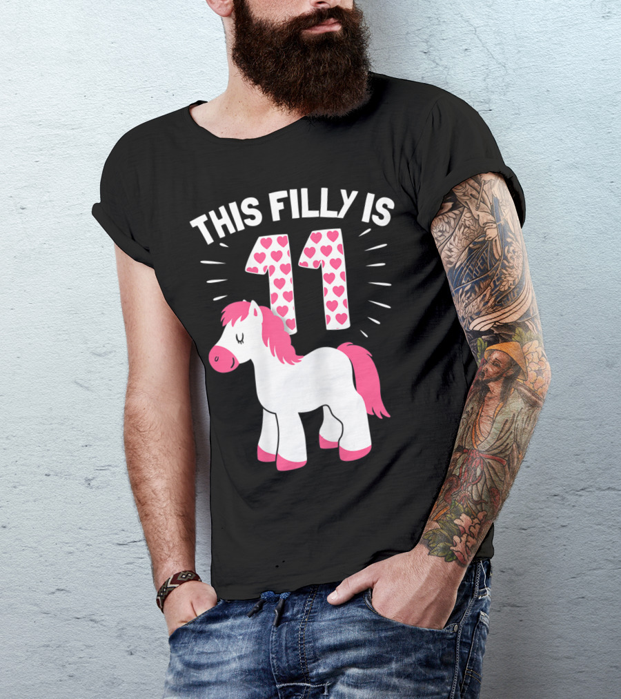 This Filly Is 11 Birthday Girl Horse Lover Eleven T-Shirt