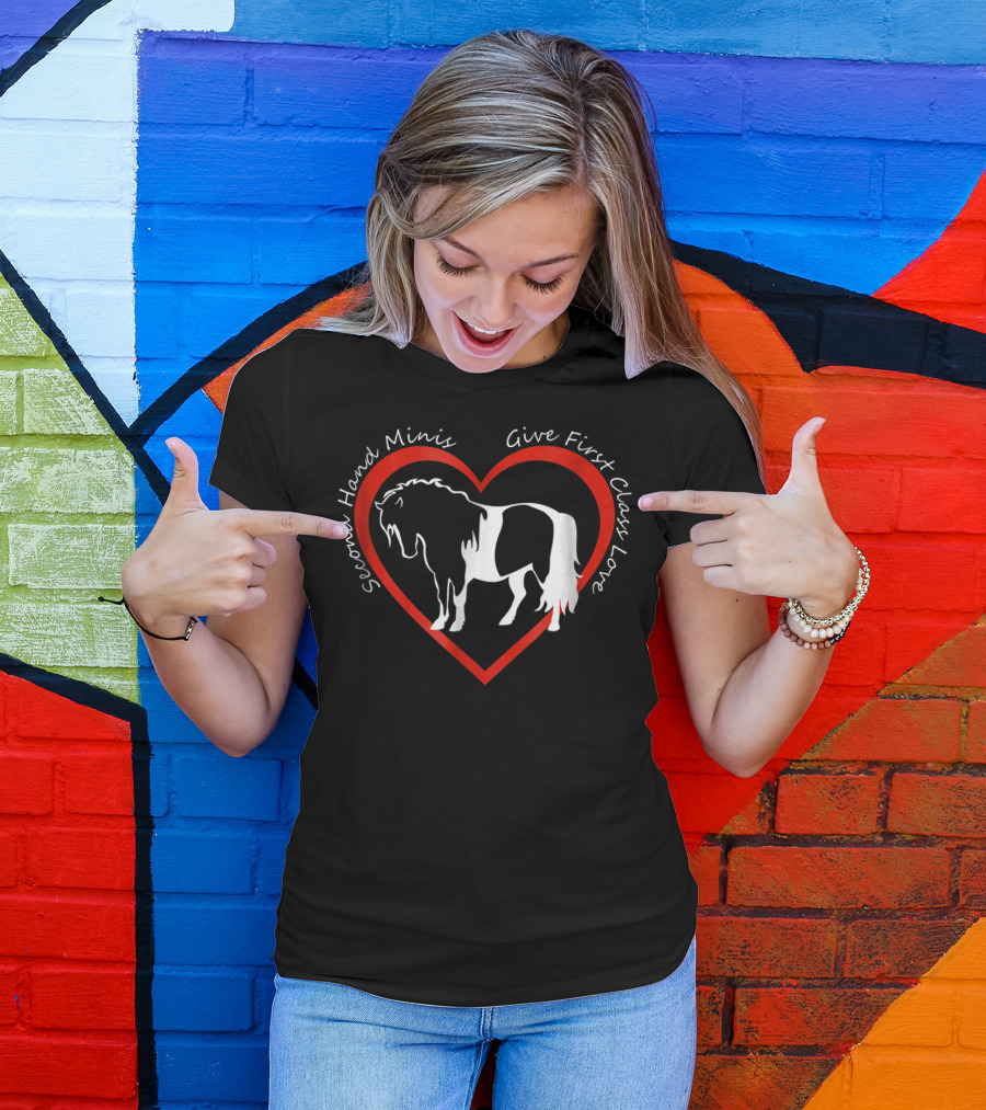 Second Hand Minis Give First Class Love Heart Horse T-Shirt