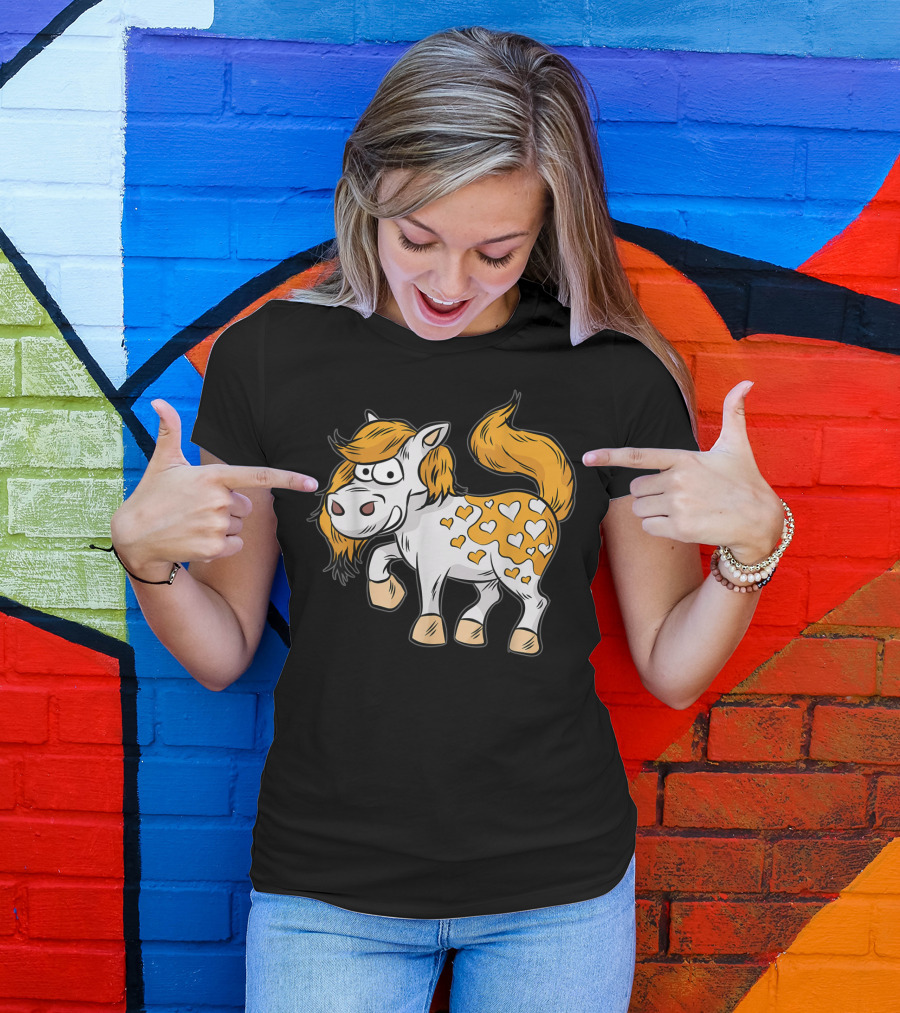 Appaloosa Horse Cartoon With Heart T-Shirt