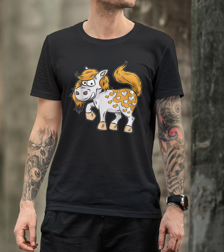 Appaloosa Horse Cartoon With Heart T-Shirt