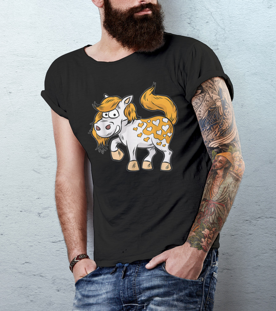 Appaloosa Horse Cartoon With Heart T-Shirt