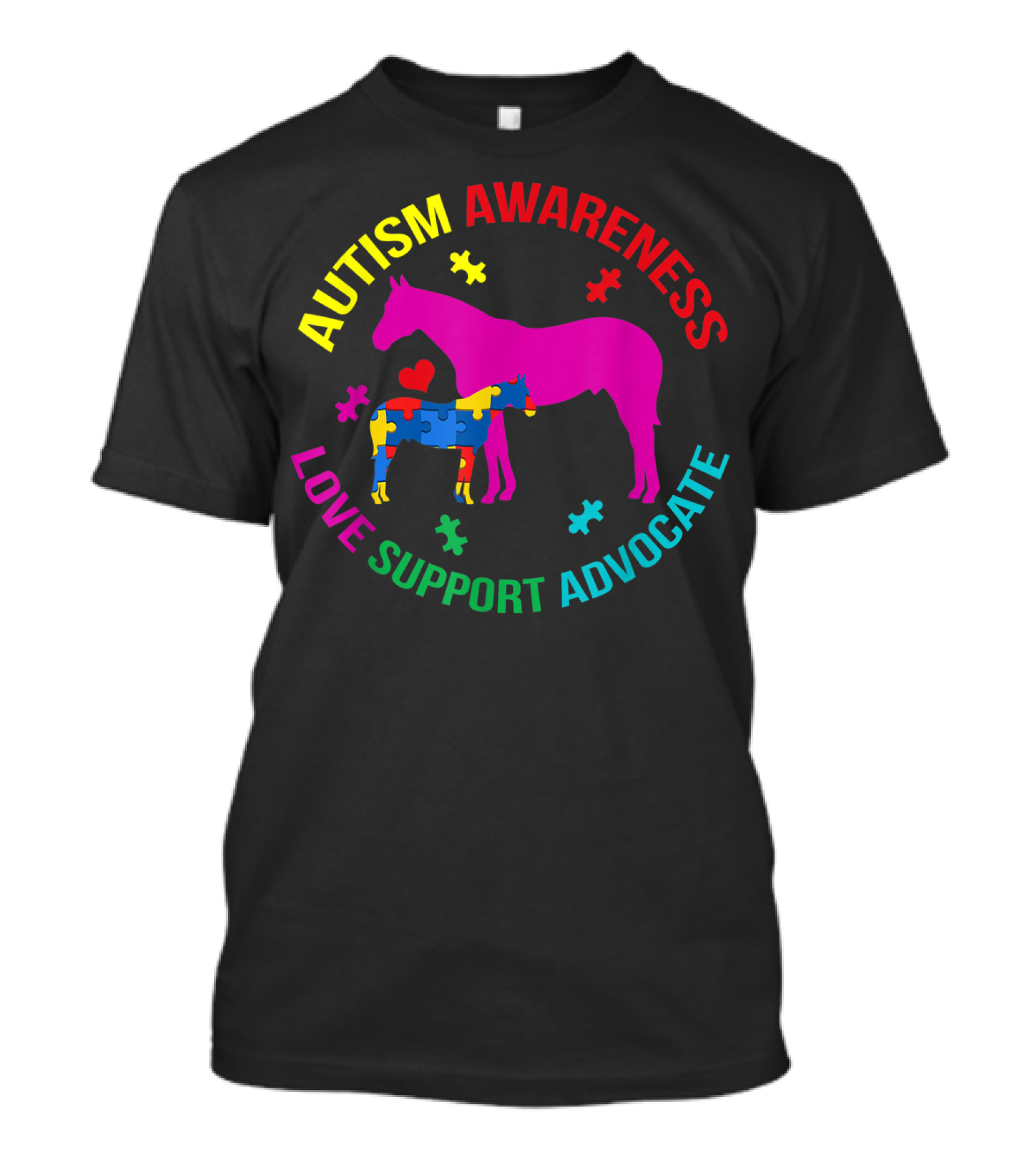 AUTISM AWARENESS LOVE SUPPORT ADVOCATE AUTISM HORSE T-Shirt