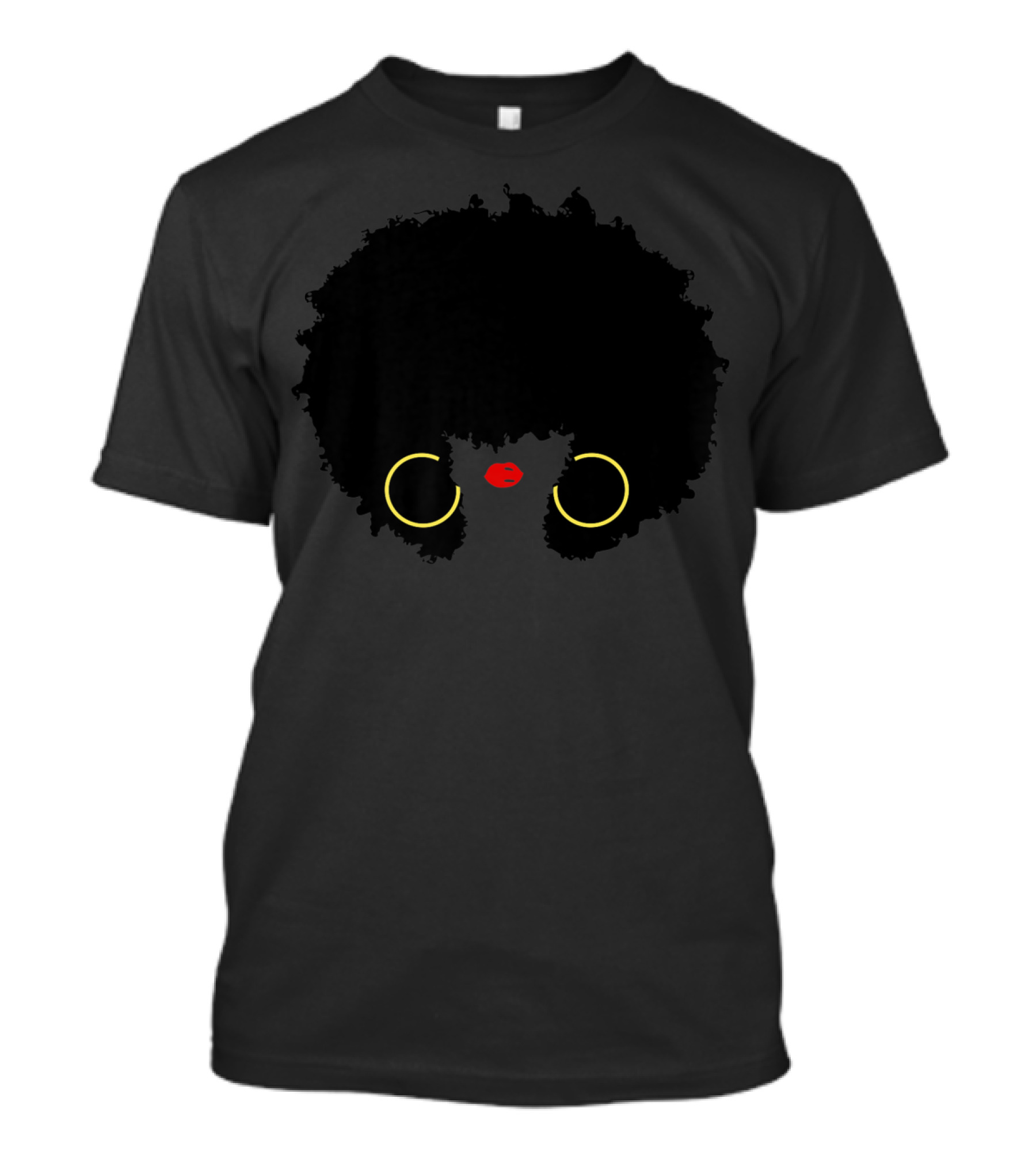 Afrocentric Afro Lady Minimalist Silhouette Face T-Shirt