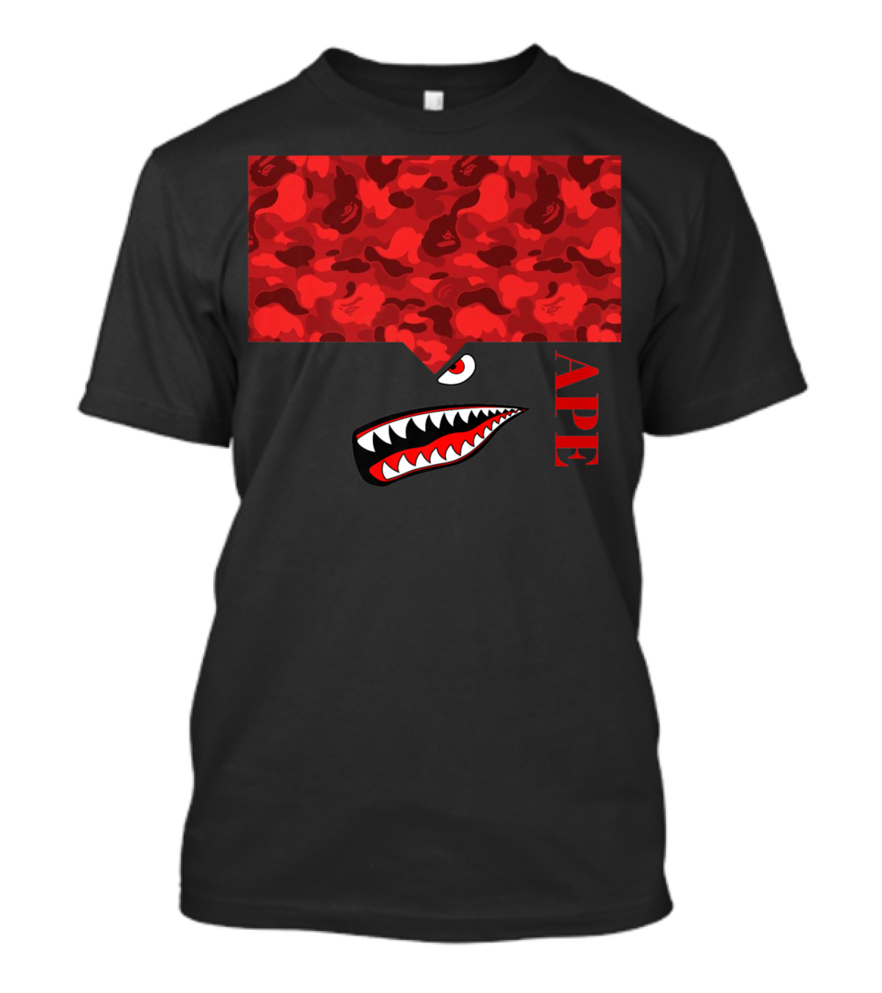 Ape Camo Red Shark T-Shirt