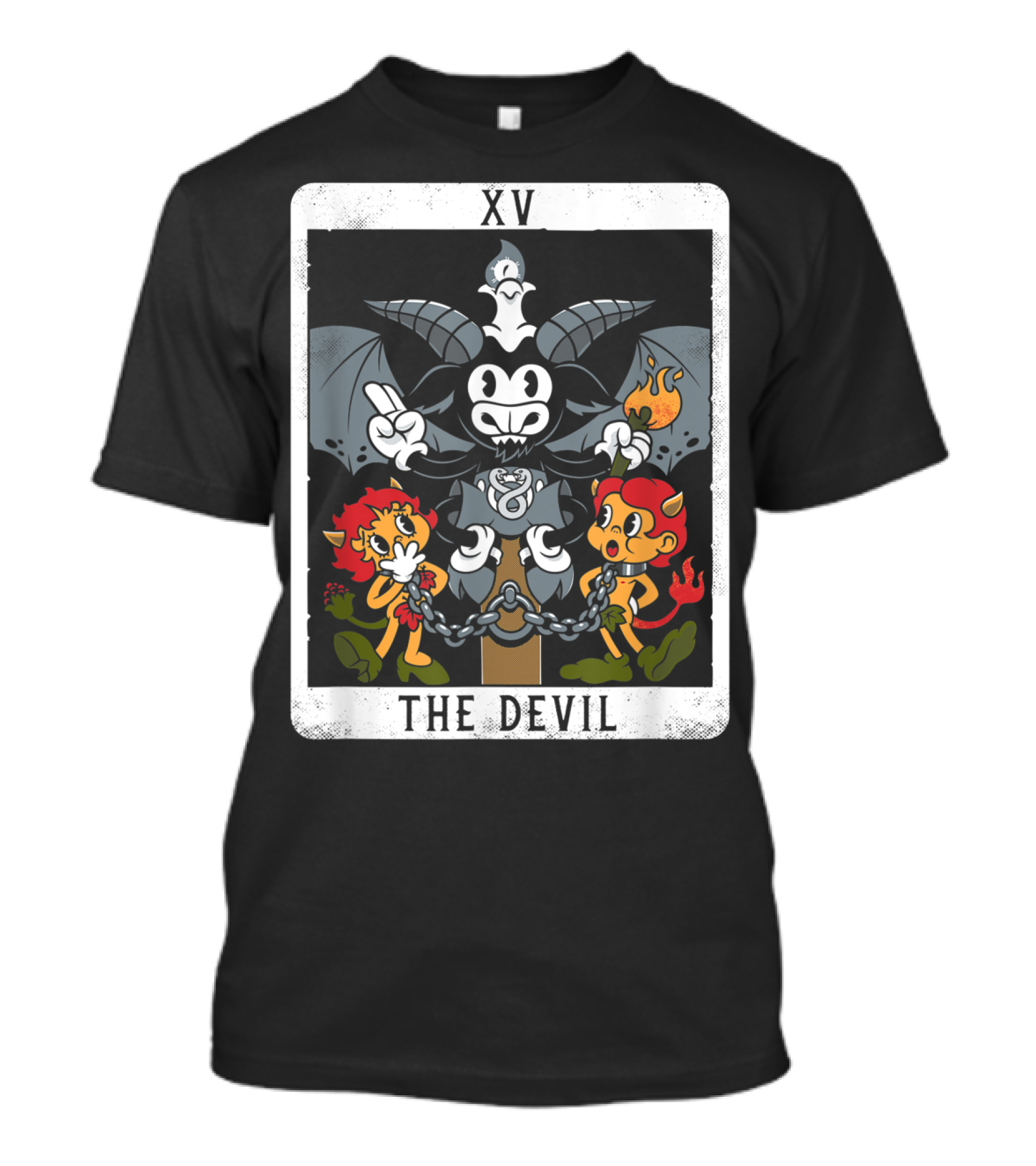 Baphomet Devil Tarot Card XV The Devil Occult Characters T-Shirt