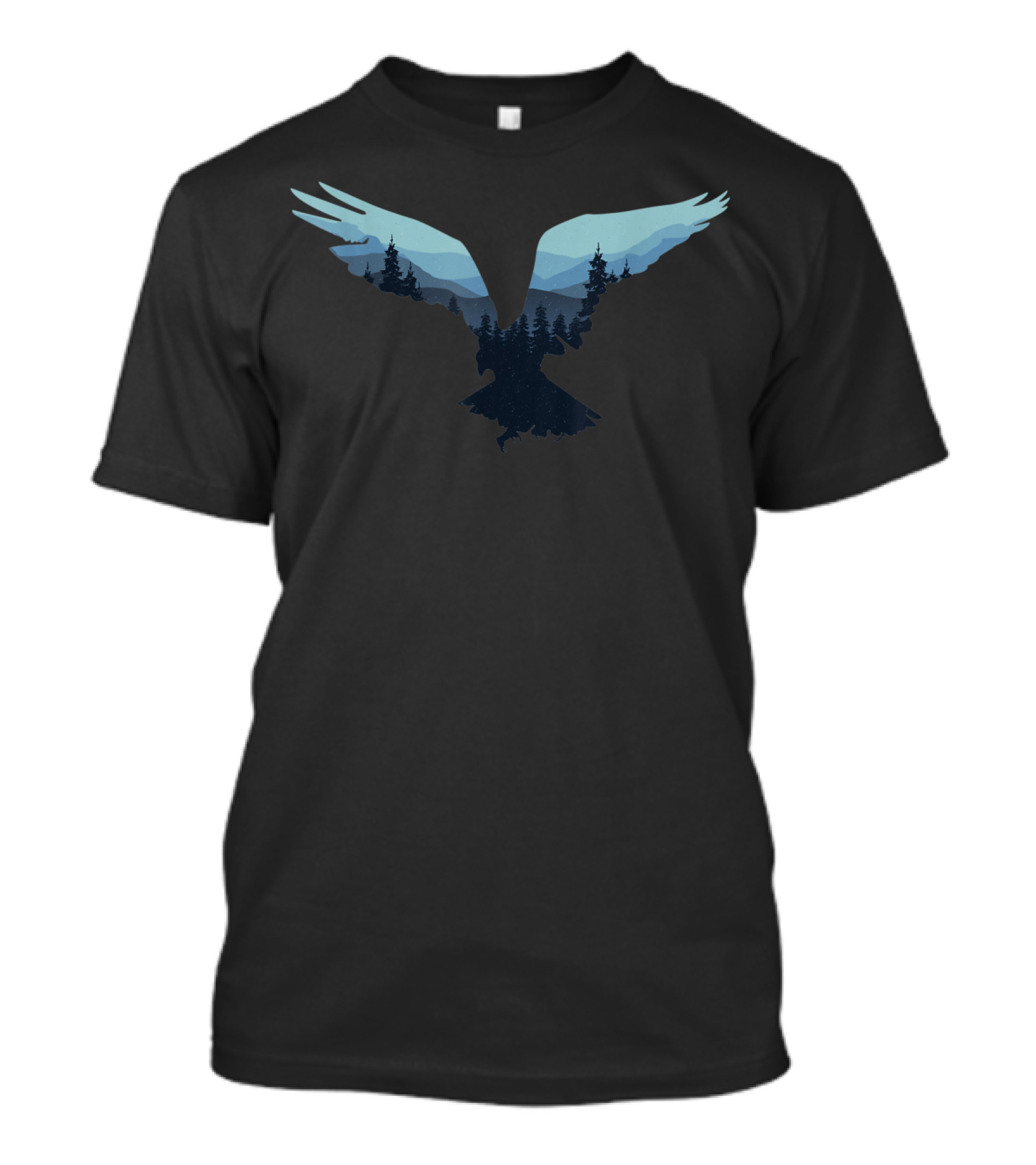 Beautiful Flying Eagle Forest Night Sky Bird T-Shirt