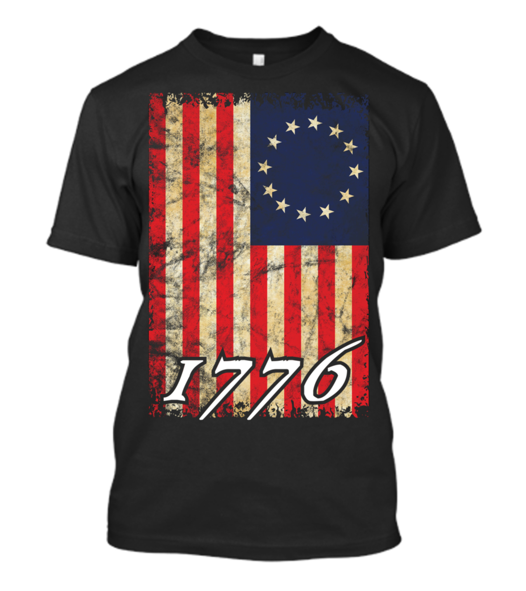 Betsy Ross Flag 1776 Vintage American Revolutionary Heritage T-Shirt