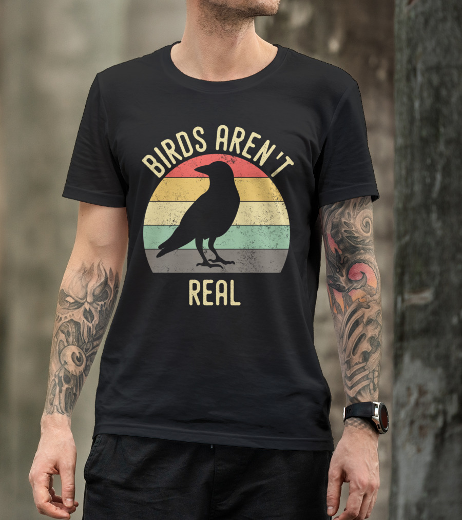 Birds Aren't Real Retro Silhouette Conspiracy T-Shirt