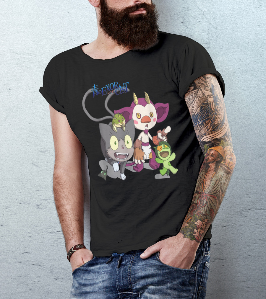 Blue Ao No Exorcist Chibi Cute Pet Characters T-Shirt