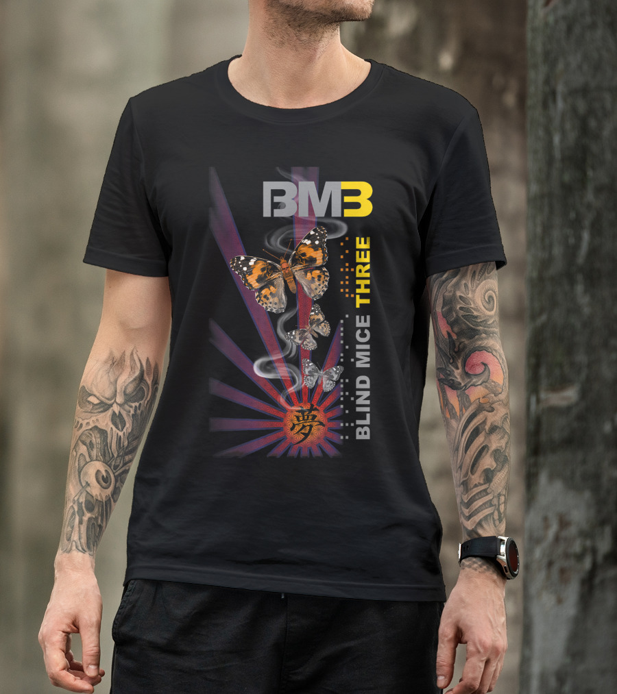 BM3 Blind Mice Three Butterfly Dreams T-Shirt