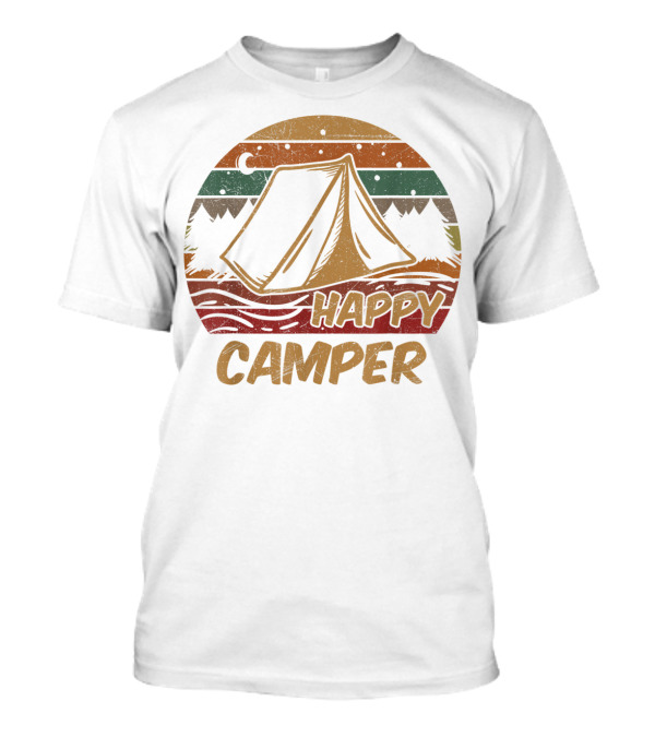Happy Camper Tent Retro Campsite Scout T-Shirt