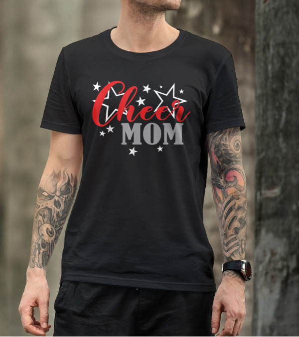 Cheer Mom Stars Proud Cheerleader Sports Pride T-Shirt