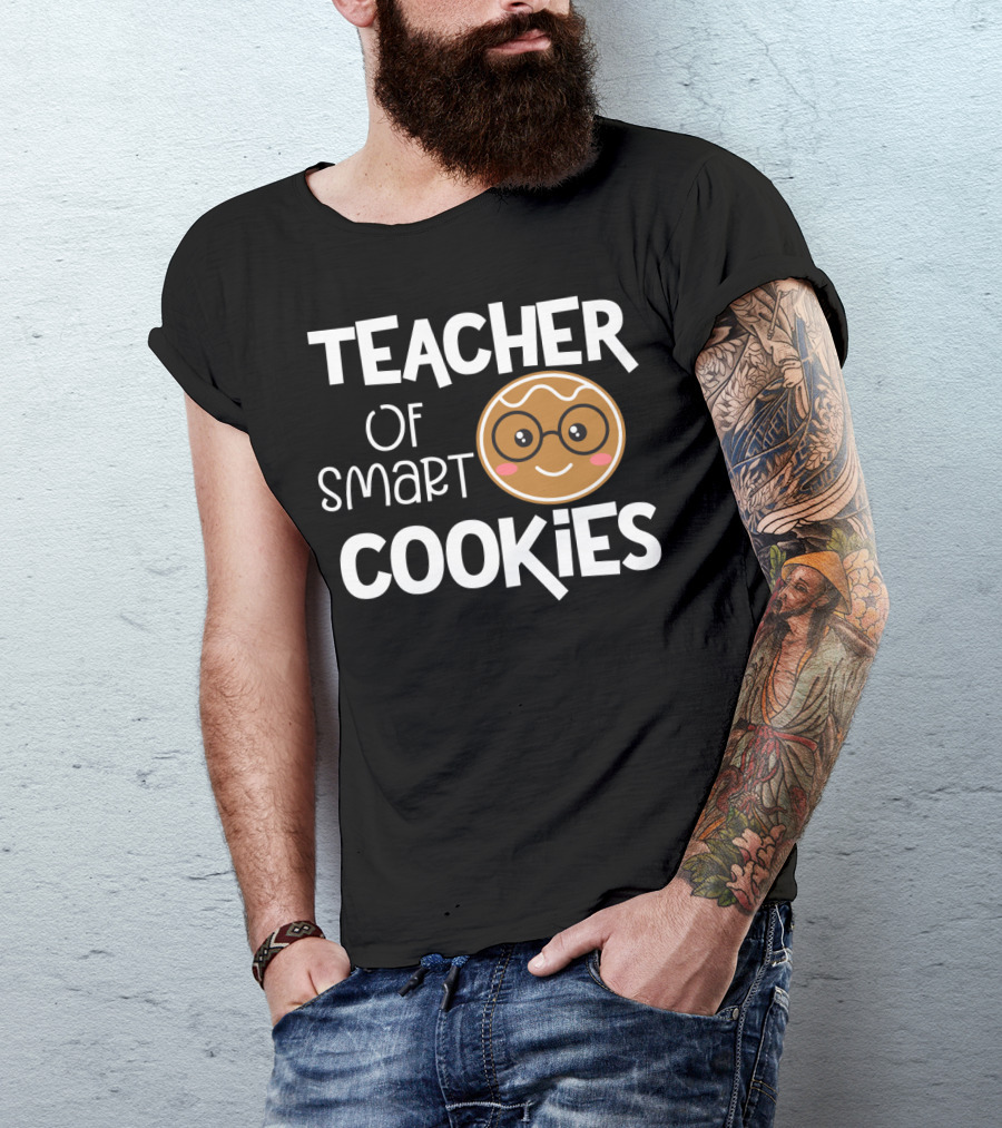 Teacher Of Smart Cookies Gingerbread Christmas T-Shirt