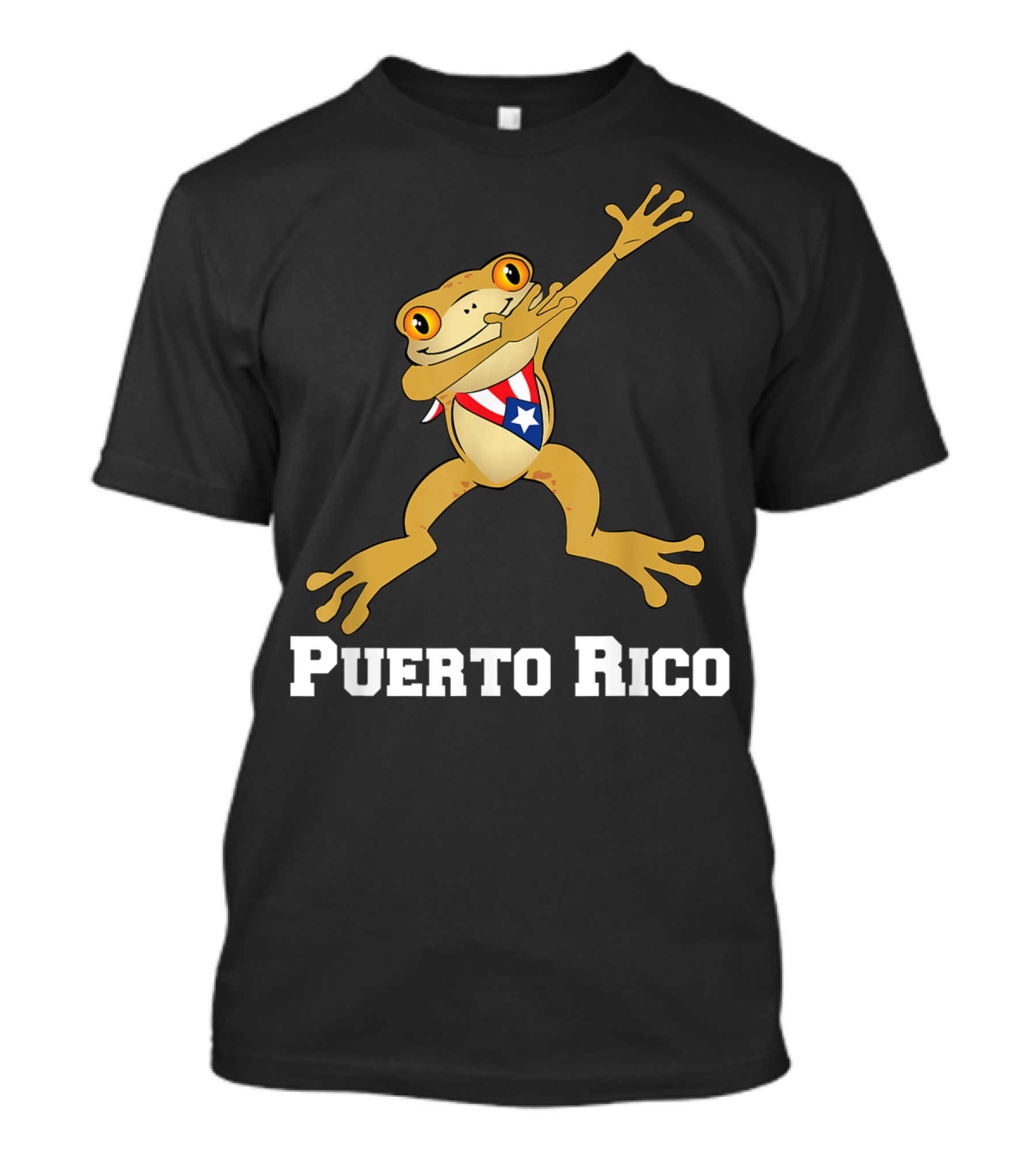 Puerto Rico Coqui Frog Dabbing With Flag T-Shirt