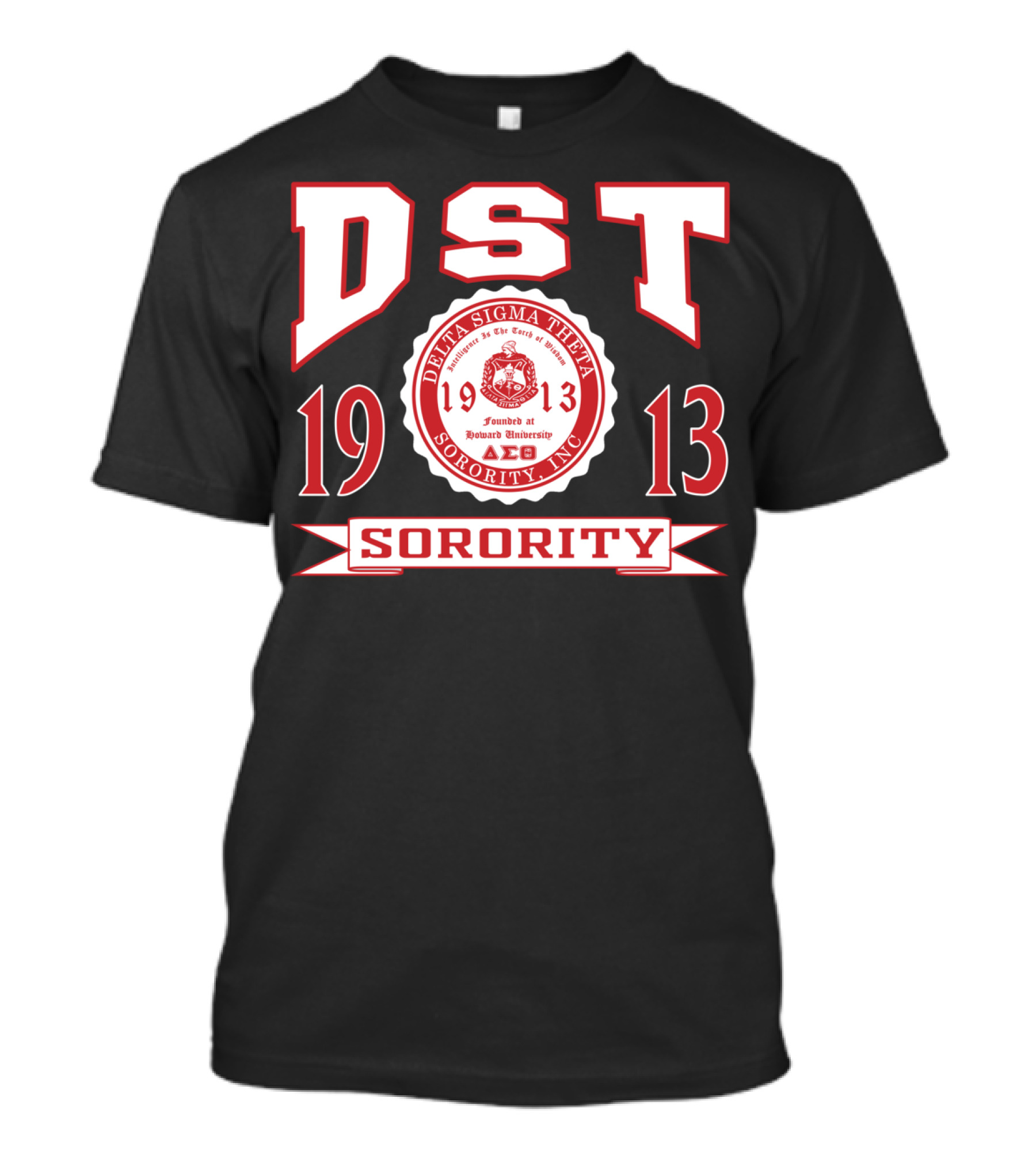 DST Delta Sigma Theta Sorority 1913 Howard University Founders Red Crest T-Shirt