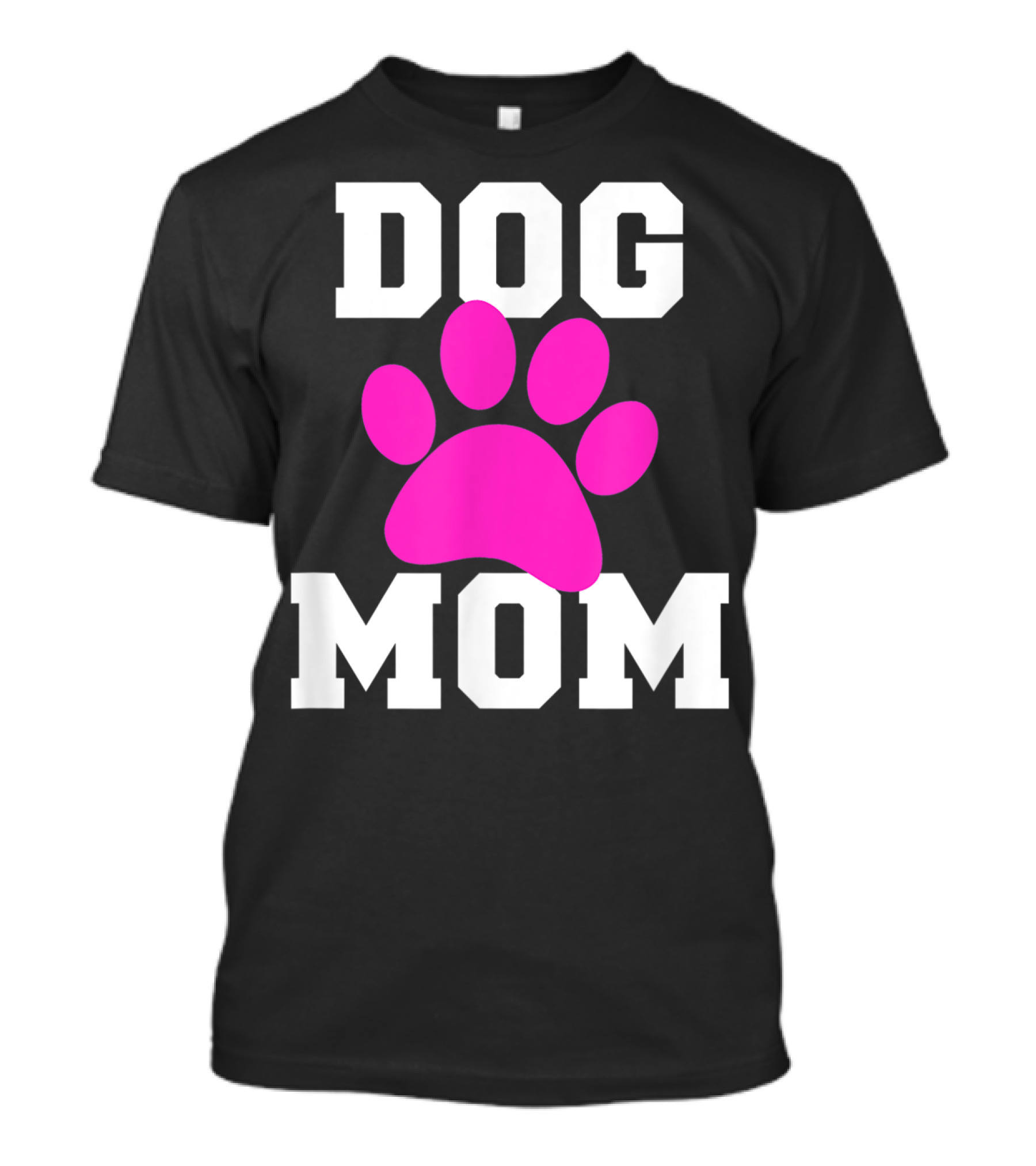 DOG MOM Pink Paw Prints T-Shirt