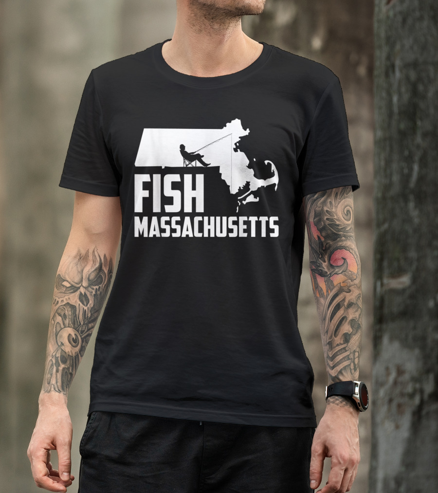 Fish Massachusetts State Pride Fishing T-Shirt