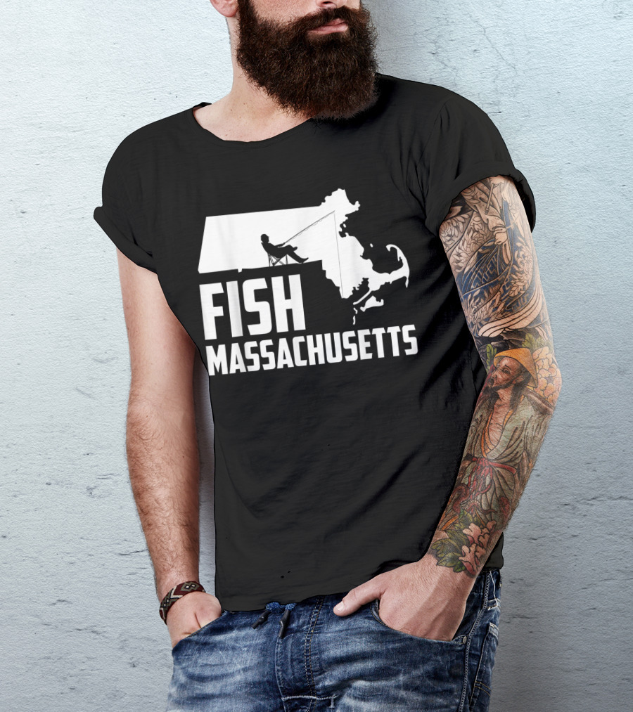 Fish Massachusetts State Pride Fishing T-Shirt
