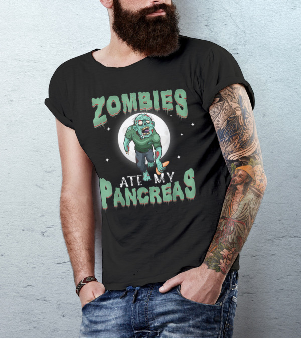 Zombies Ate My Pancreas Funny Diabetes Awareness T-Shirt