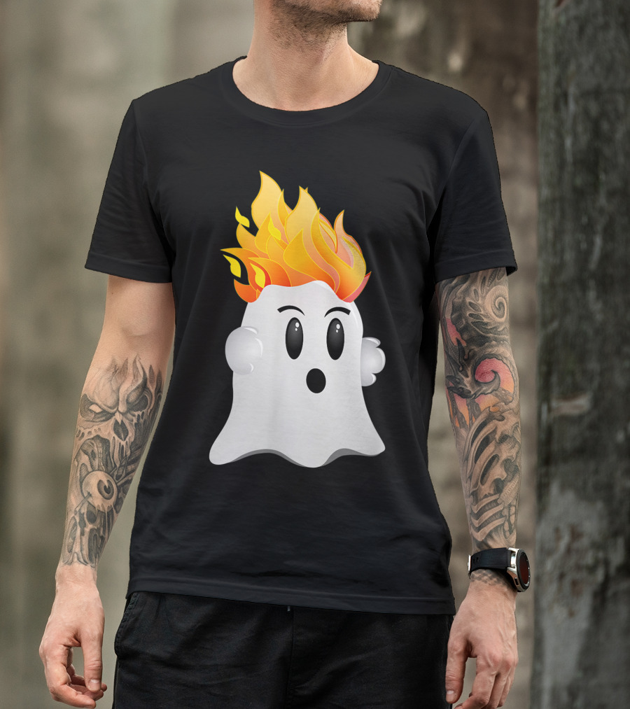 Funny Halloween Ghost With Fiery Redhead Ginger Hair Ginga T-Shirt