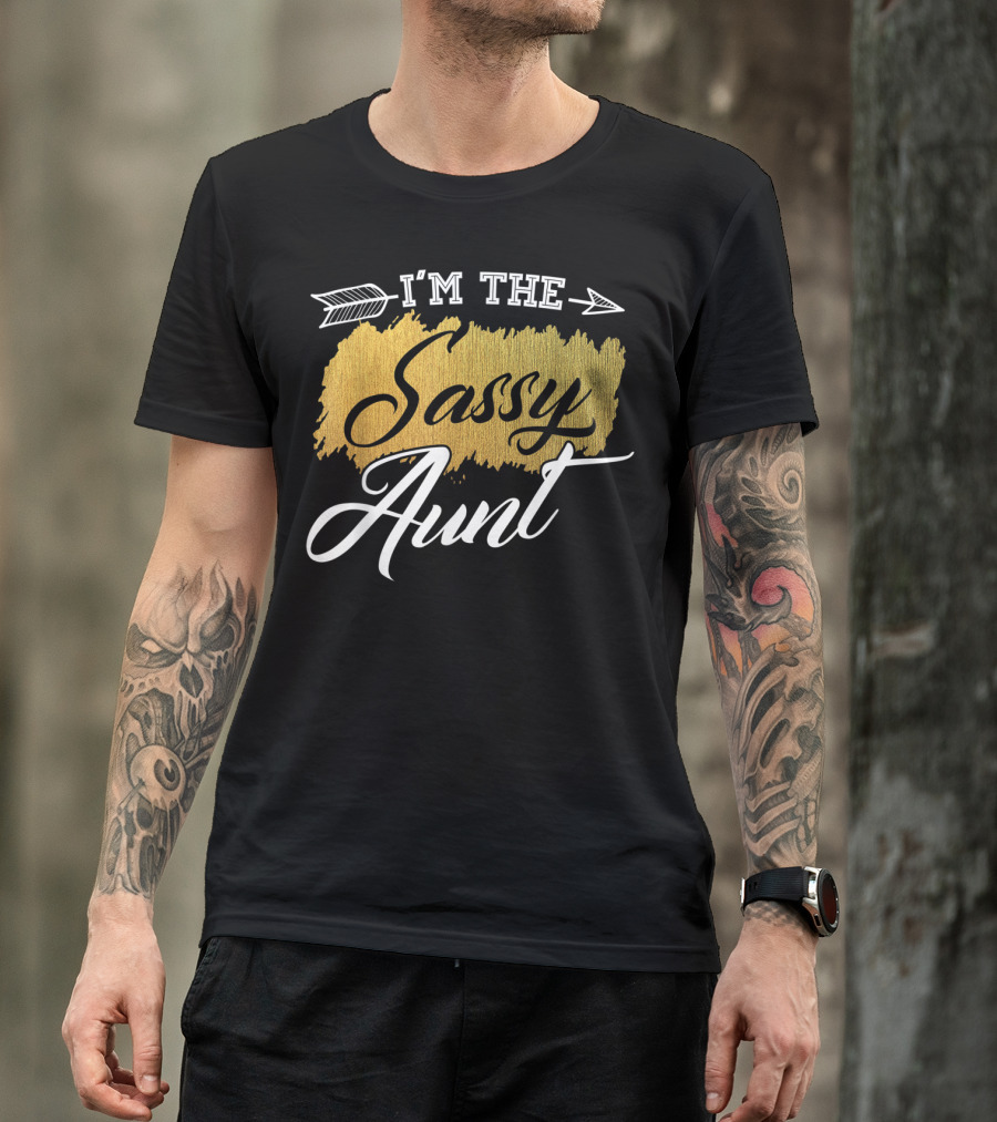 I'm The Sassy Aunt Arrow Textured T-Shirt