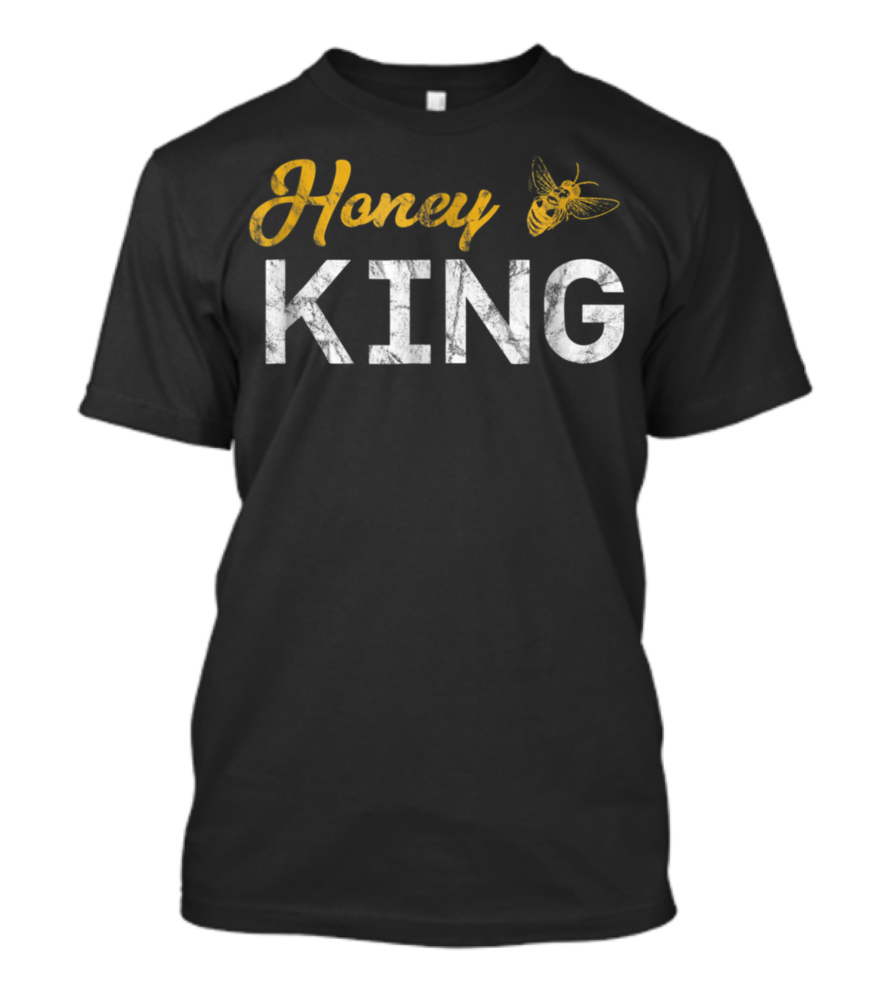 Honey King Funny Men's Bumble Bee White Text And Image T-Shirt