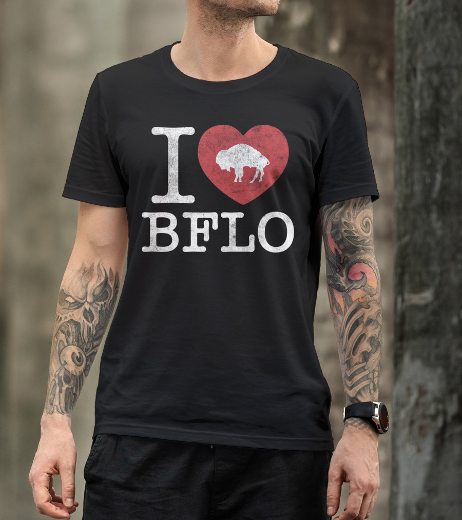 I Love BFLO Buffalo Vintage New York With Bison T-Shirt