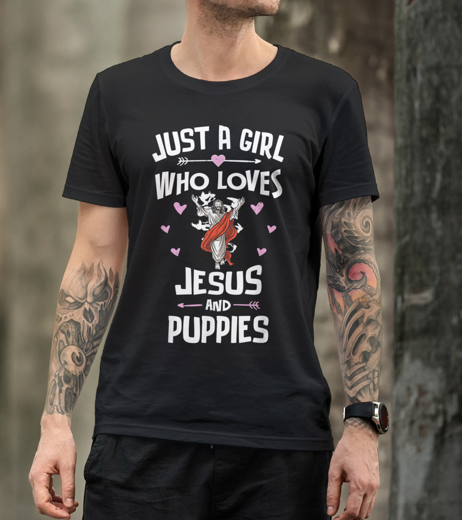 Just A Girl Who Loves Jesus And Puppies T-Shirt