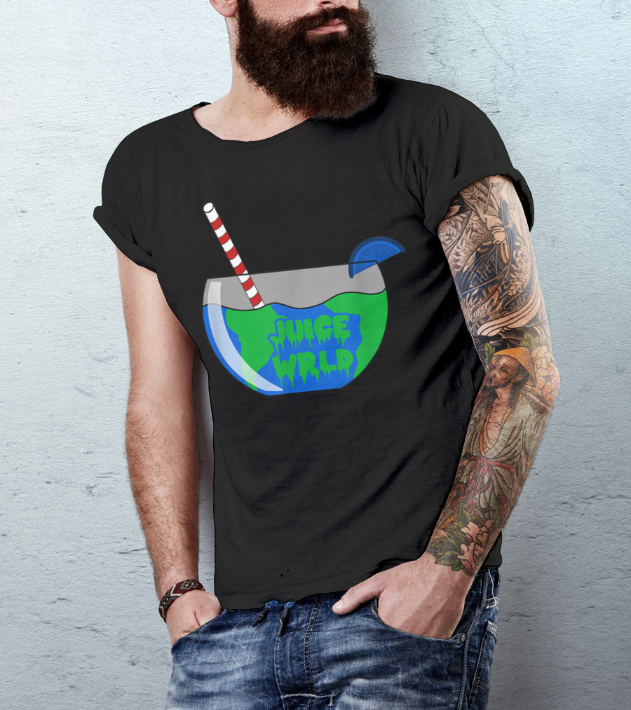 Juice Wrld Juice Earth Bowl With Lime And Straw T-Shirt