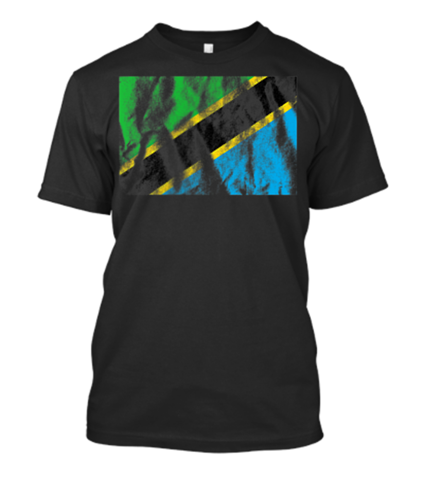 Distressed Tanzania Country Flag Pocket T-Shirt